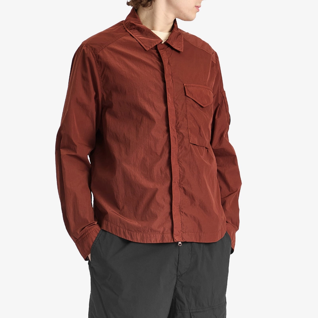 CP Company Men's Chrome-R Full Zip Overshirt Sable